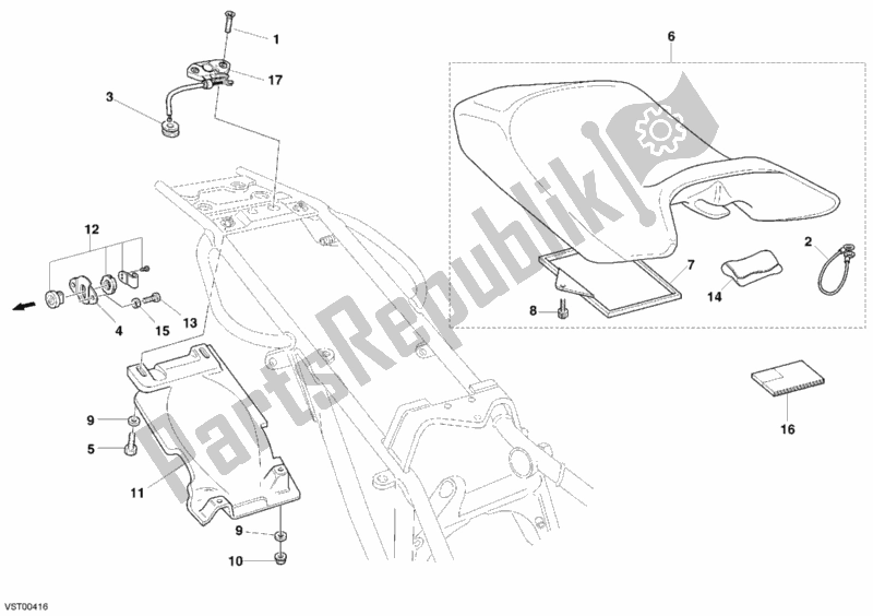 Todas las partes para Asiento de Ducati Monster 620 Dark 2005